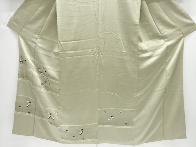  絞り駕籠模様刺繍一つ紋訪問着